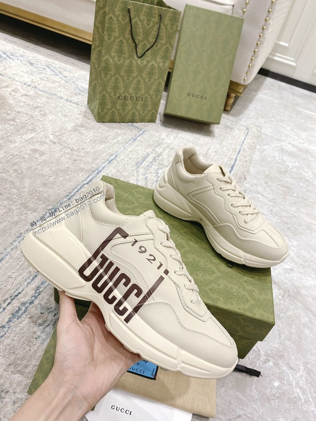 gucci古馳情侶款老爹鞋 市面最高端老爹鞋 gucci男女同款休閒運動鞋 dx3313